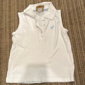 White Sleeveless Kids Polo Shirt